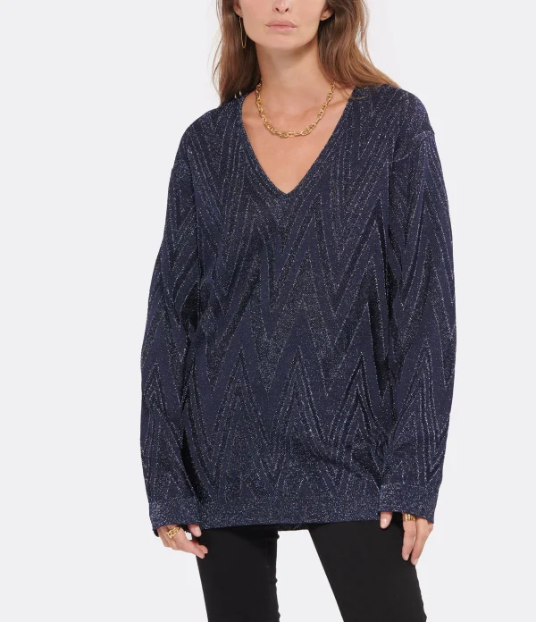 MISSONI Pull Bleu Paillettes 4