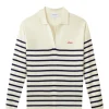 MAISON LABICHE Pull Mondovie Amour Laine Écru Bleu 16