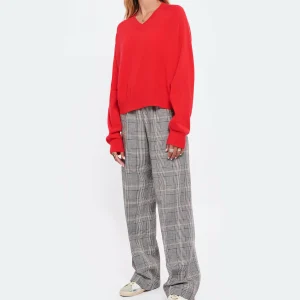 LOULOU STUDIO Pull Col V Cachemire Rouge 13