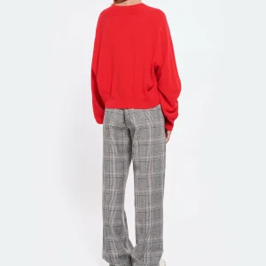 LOULOU STUDIO Pull Col V Cachemire Rouge 15