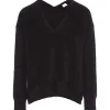 CT PLAGE Pull Col V Raccoon Laine Noir 23