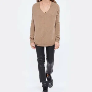 KUJTEN Pull Misha Col V Oversize Cachemire Camel 15