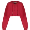 GOLDEN GOOSE Crop Sweatshirt Hoodie Court Journey Coton Rouge 17