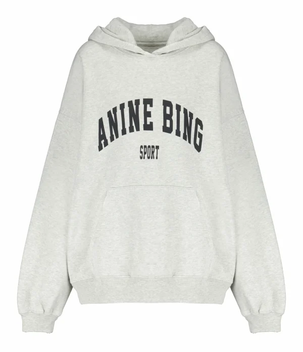 ANINE BING Sweatshirt Hoodie Harvey Coton Organique Gris 1