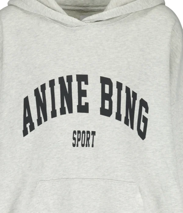 ANINE BING Sweatshirt Hoodie Harvey Coton Organique Gris 3