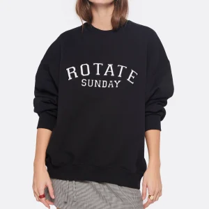 ROTATE Sweatshirt Classic Logo Coton Noir, Capsule Sunday 11