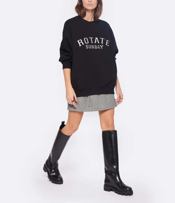 ROTATE Sweatshirt Classic Logo Coton Noir, Capsule Sunday 6