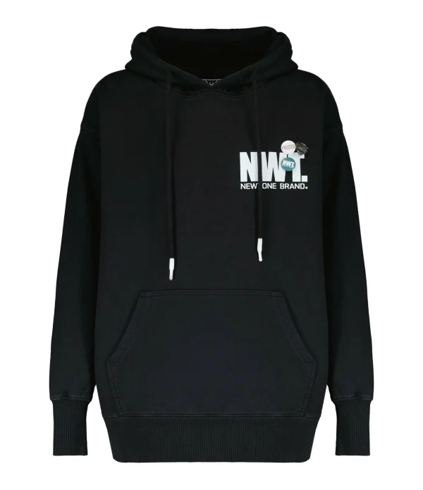 NEWTONE Sweatshirt Hoodie Deeper Brand Coton Noir 1