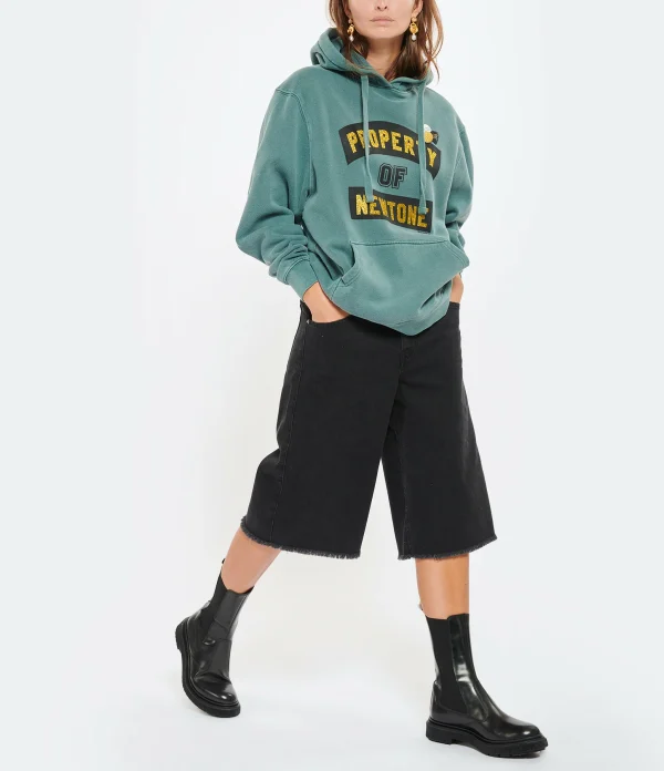 NEWTONE Sweatshirt Hoodie Jagger Property Glitter Coton Vert Forest 5