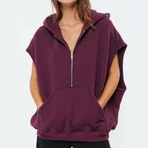 HALFBOY Sweatshirt Sans Manches Hoodie Coton Violet 8