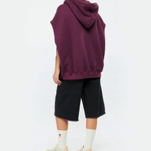 HALFBOY Sweatshirt Sans Manches Hoodie Coton Violet 12