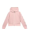 GOLDEN GOOSE Sweatshirt Hoodie Star Fille Zip Coton Rose Argenté 20