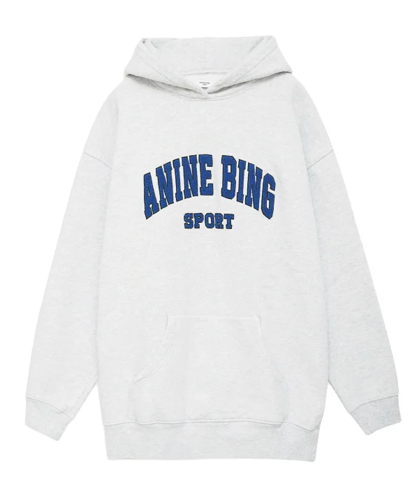 ANINE BING Sweatshirt Hoodie Tyler Coton Gris 1