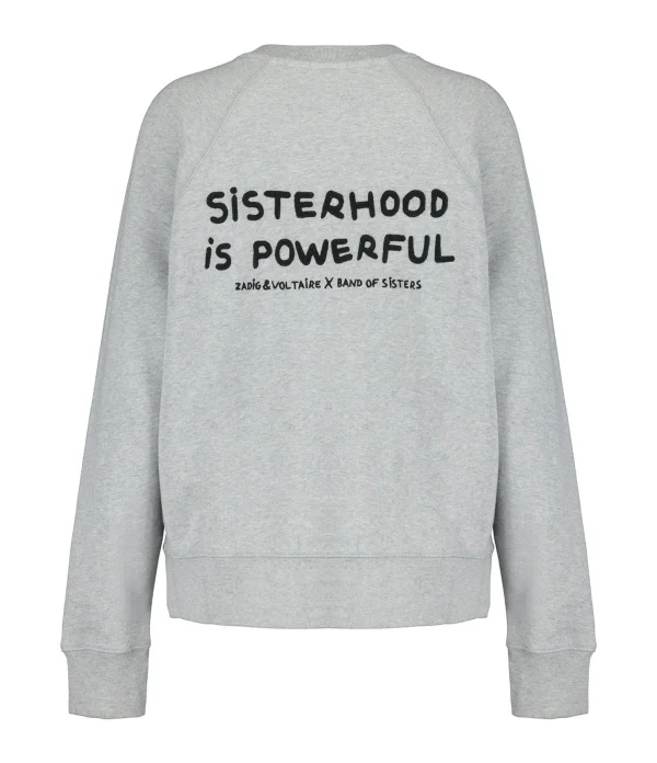 Sweatshirt Upper Coton Gris Chiné, Collaboration Zadig & Voltaire X Band Of Sisters 3