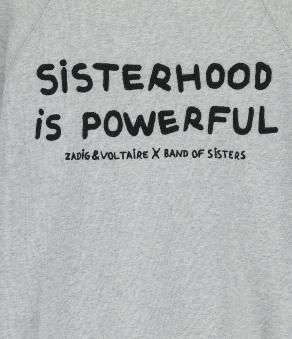 Sweatshirt Upper Coton Gris Chiné, Collaboration Zadig & Voltaire X Band Of Sisters 5