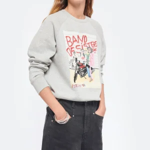 Sweatshirt Upper Coton Gris Chiné, Collaboration Zadig & Voltaire X Band Of Sisters 19