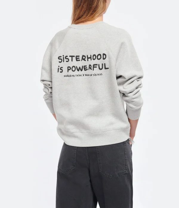 Sweatshirt Upper Coton Gris Chiné, Collaboration Zadig & Voltaire X Band Of Sisters 8