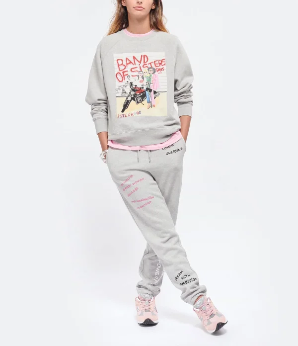 Sweatshirt Upper Coton Gris Chiné, Collaboration Zadig & Voltaire X Band Of Sisters 10