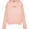 ZADIG & VOLTAIRE Sweatshirt Hoodie Georgy Heart Coton Rose Blush 31