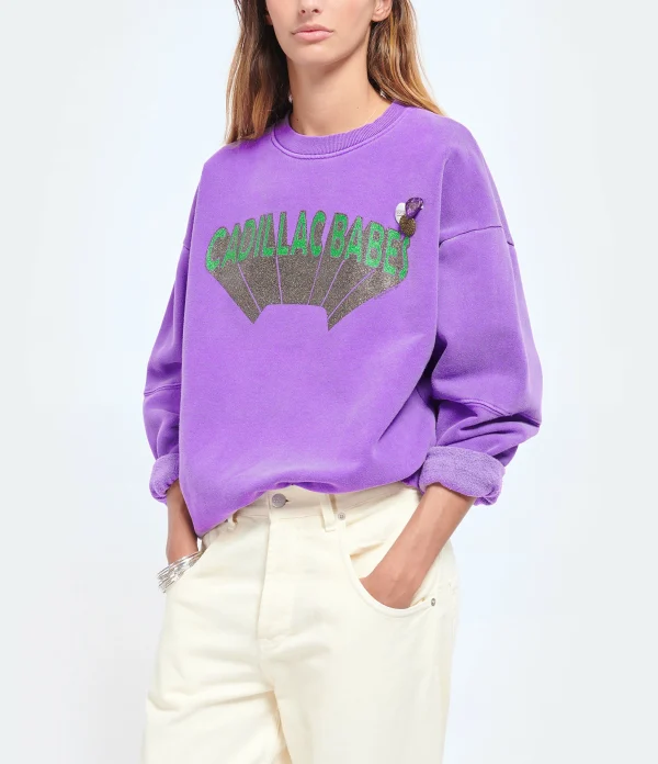 NEWTONE Sweatshirt Roller Cadillac Coton Violet 3