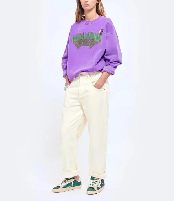 NEWTONE Sweatshirt Roller Cadillac Coton Violet 4