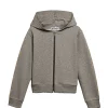 GOLDEN GOOSE Sweatshirt Enfant Zip Star Coton Gris Doré 17