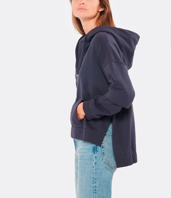 HANA SAN Sweatshirt Hoodie Pol Coton Bleu Nuit 4