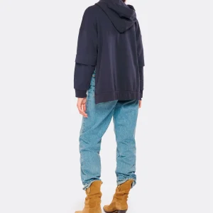 HANA SAN Sweatshirt Hoodie Pol Coton Bleu Nuit 15