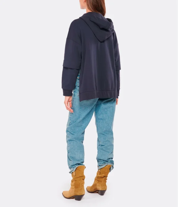 HANA SAN Sweatshirt Hoodie Pol Coton Bleu Nuit 6