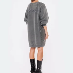 SEE BY CHLOE Robe Sweatshirt Long Coton Gris 12