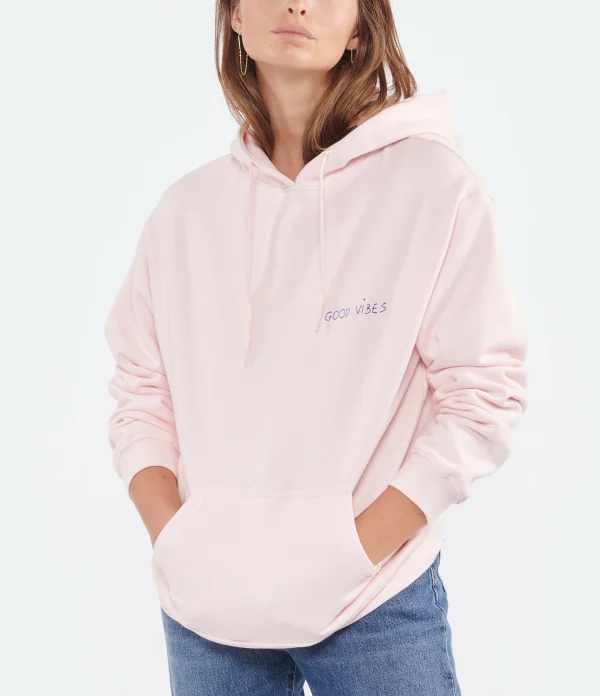 MAISON LABICHE Sweatshirt Réaumur Good VibesCoton Biologique Rose 4