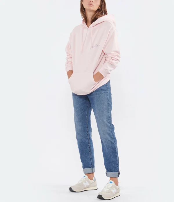 MAISON LABICHE Sweatshirt Réaumur Good VibesCoton Biologique Rose 5