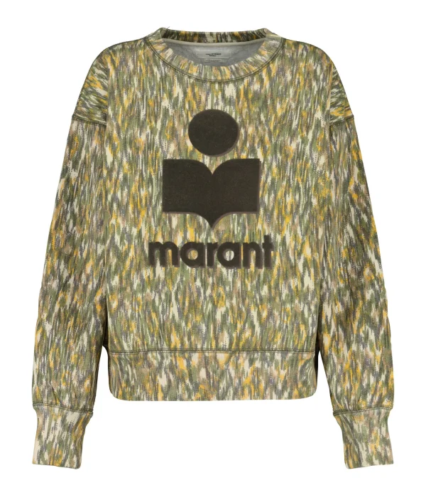 ISABEL MARANT ÉTOILE Sweatshirt Mobyli Coton Imprimé Kaki 1