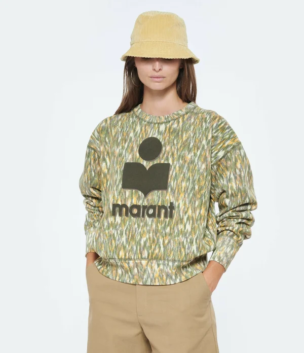 ISABEL MARANT ÉTOILE Sweatshirt Mobyli Coton Imprimé Kaki 4