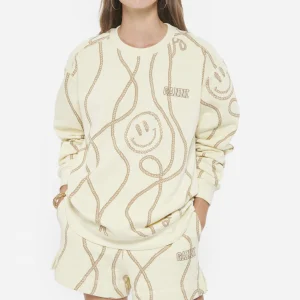 GANNI Sweatshirt Software Isoli Imprimé Beige 12