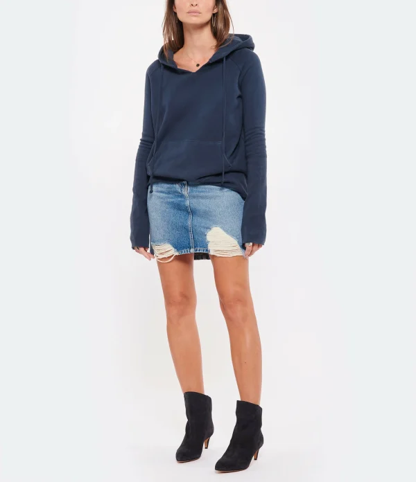 NILI LOTAN Sweatshirt Janie Coton Bleu Canard 8