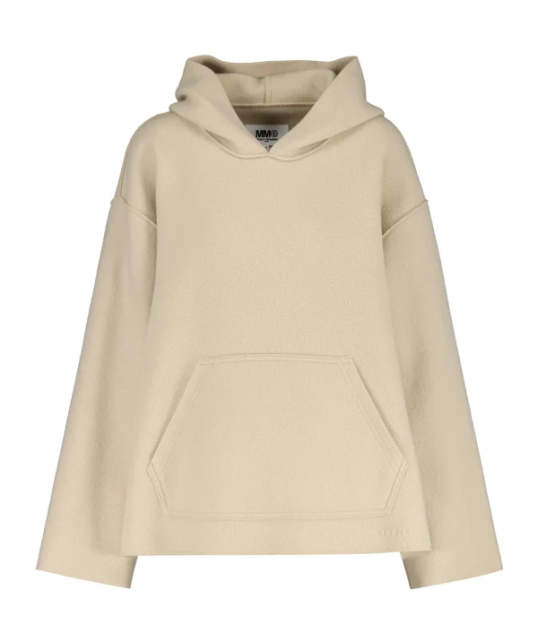 MM6 MAISON MARGIELA Pull à Capuche Laine Beige 1