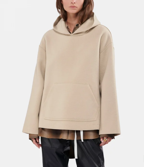 MM6 MAISON MARGIELA Pull à Capuche Laine Beige 4