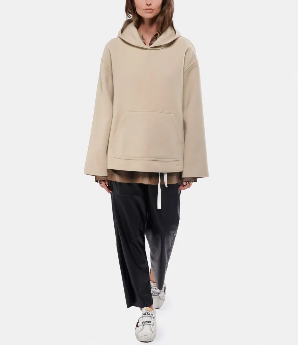 MM6 MAISON MARGIELA Pull à Capuche Laine Beige 5