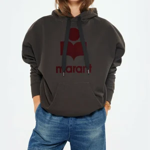 ISABEL MARANT ÉTOILE Sweatshirt Mansel Coton Organique Noir Rouge 11