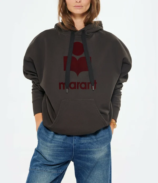 ISABEL MARANT ÉTOILE Sweatshirt Mansel Coton Organique Noir Rouge 4