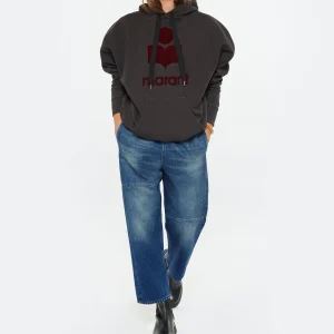 ISABEL MARANT ÉTOILE Sweatshirt Mansel Coton Organique Noir Rouge 13