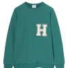 HALFBOY Sweatshirt Crew Over Patch Coton Vert 19