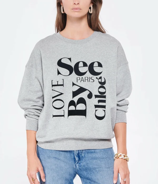 SEE BY CHLOE Sweatshirt Coton Gris 4