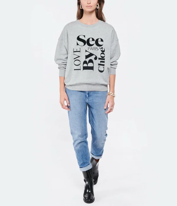 SEE BY CHLOE Sweatshirt Coton Gris 5