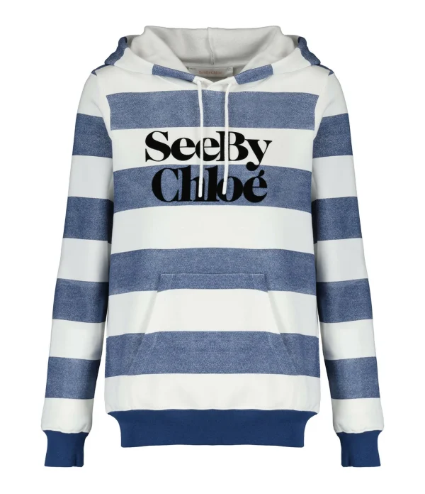 SEE BY CHLOE Sweatshirt Rayures Coton Bleu 1