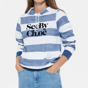 SEE BY CHLOE Sweatshirt Rayures Coton Bleu 13