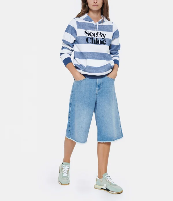 SEE BY CHLOE Sweatshirt Rayures Coton Bleu 7