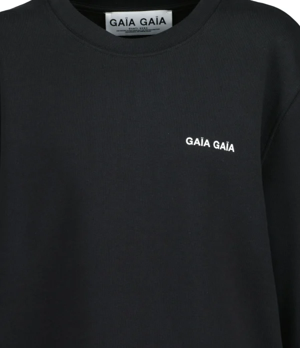 GAÏA GAÏA Sweatshirt Oversized Crystal Coton Noir Strass 3