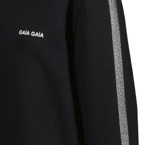 GAÏA GAÏA Sweatshirt Oversized Crystal Coton Noir Strass 12